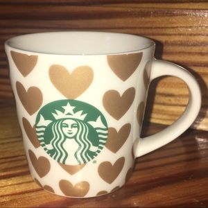 Starbucks Coffee Company Golden Hearts & Green Siren Demi Demitasse Mug Cup 3 OZ